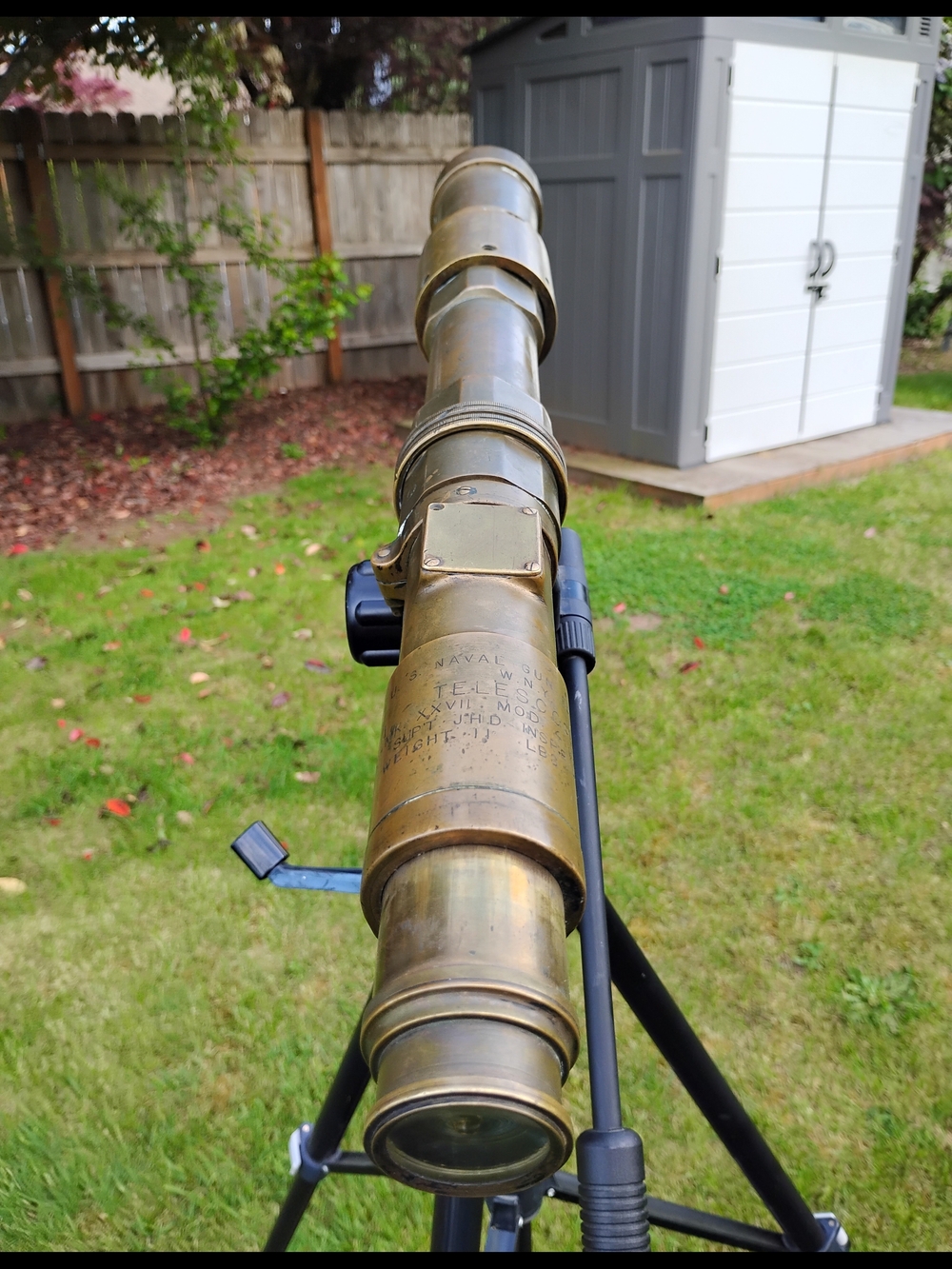 Rare 1920 U.S. Naval Gun Factory Brass Artillery Telescope MK XXVII MOD 4